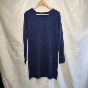 Energie Sweater Tunic Womens Junior's XL Blue Long Sleeve Knee Length Knit Dress
